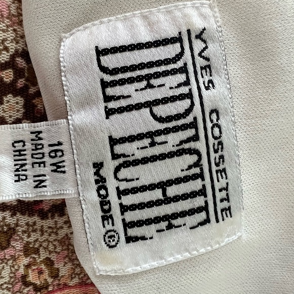 Yves Cossette Depeche Mode floral vintage dress Sz 16 - Picture 12 of 14